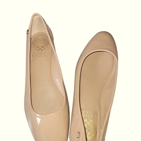 Vince Camuto Minndy Patent Leather Elegant Beige Women's Ballet Flats Sz 6 1/2 M - Picture 7 of 11